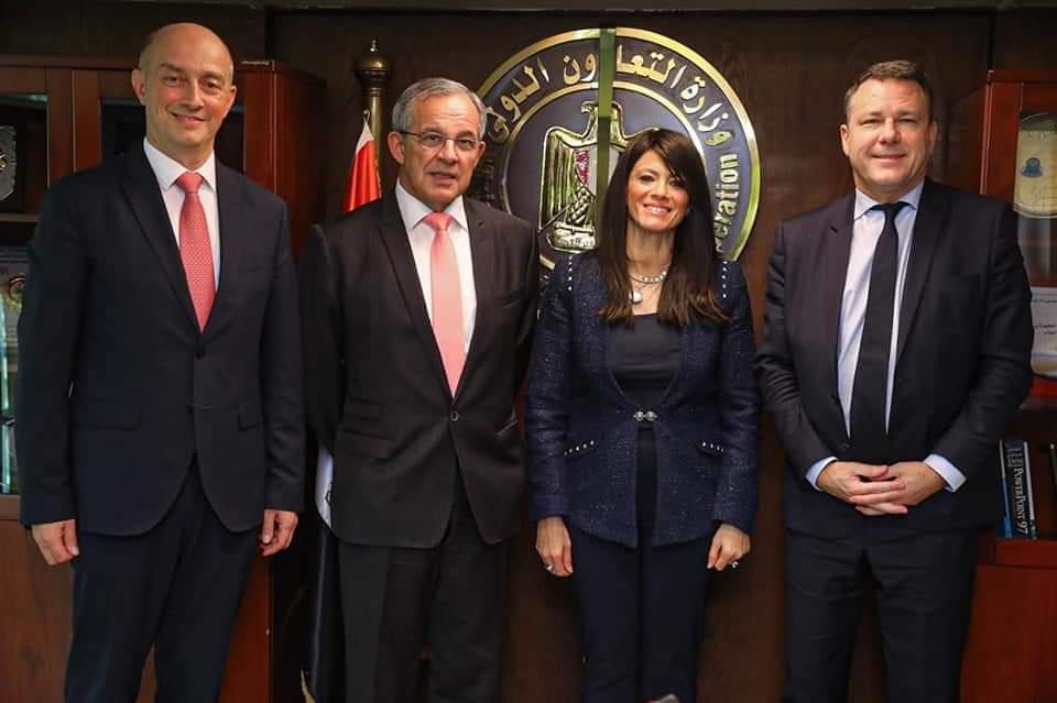 الدكتورة رانيا المشاط، وزيرة التعاون الدولي، ووفد البرلمان الأوروبي