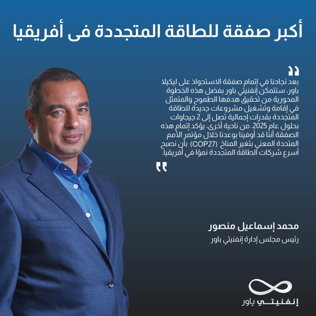 محمد إسماعيل منصور، رئيس مجلس إدارة إنفنيتي باور